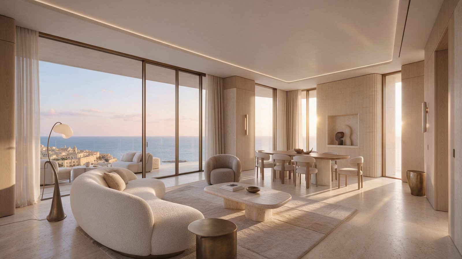 Living room with sea view